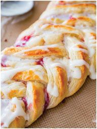 Iced Strawberry  Danish Braid