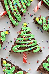 Christmas tree brownies