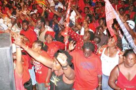 Supporters at ULP rally