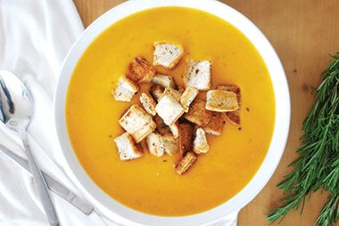 Butternut Squash Soup with Garlic Croutons