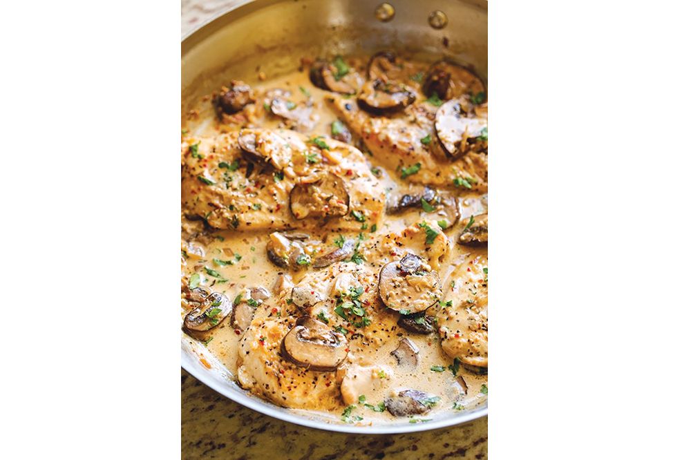 Chicken and Garlic Mushroom Cream Sauce