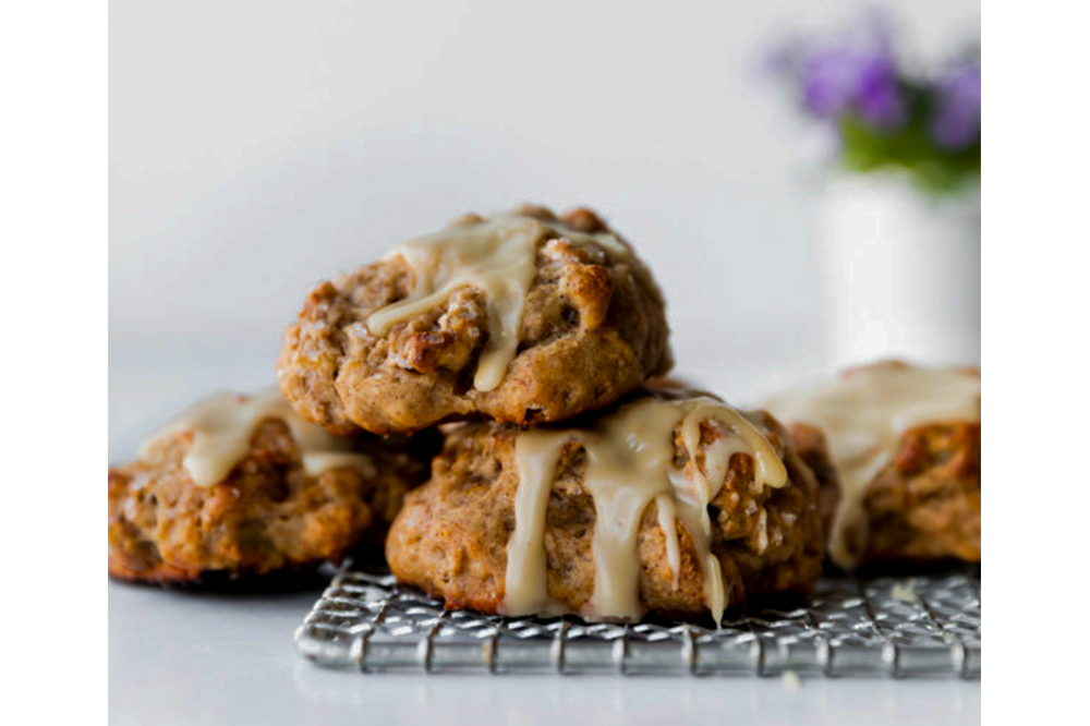 Banana Nut Scones with Maple Glaze