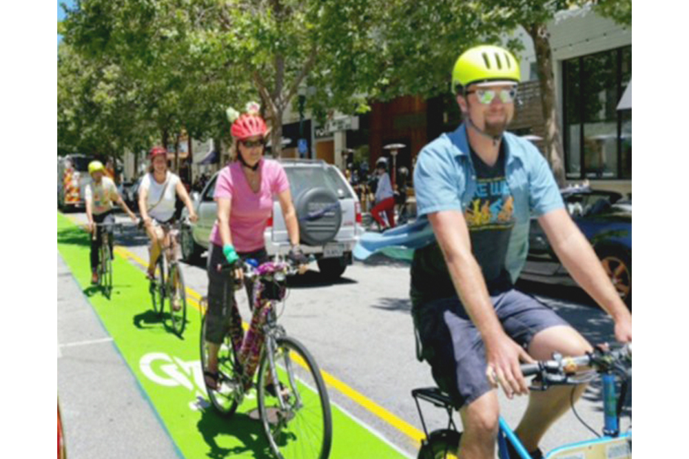 A bicycle lane in Kingstown