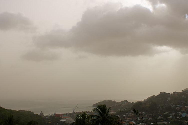 Large Saharan Dust Plume affects the  islands