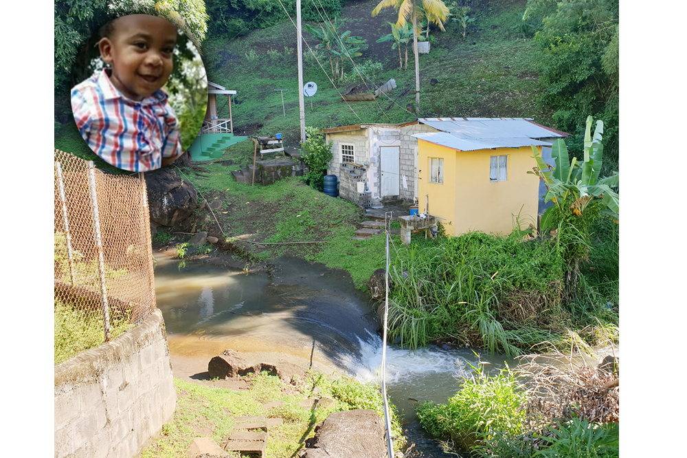 Child swept away  in flood