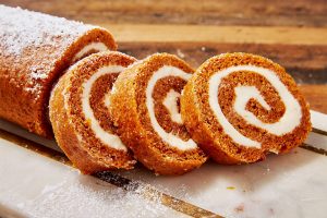 Pumpkin Roll with Cream Cheese filling
