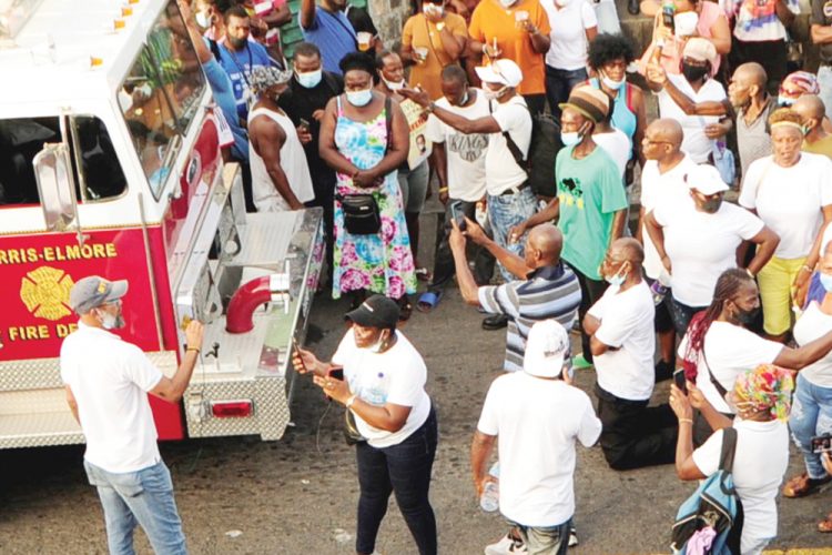 Protesters face off with Police in Kingstown