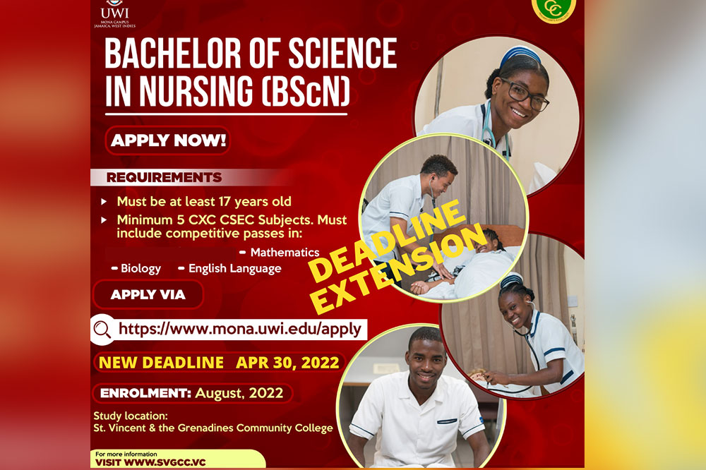 UWI Amends 2022 BSc Nursing Application At SVGCC